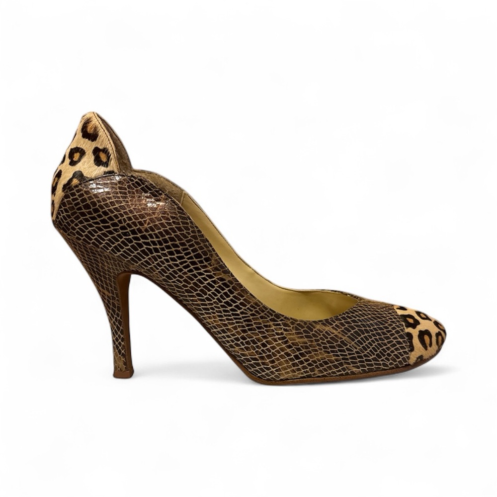 Spiegel Brown and Tan Patterned Heels